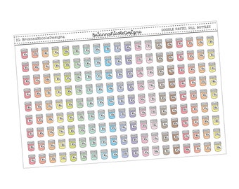 Doodle pastel pill bottles | planner stickers