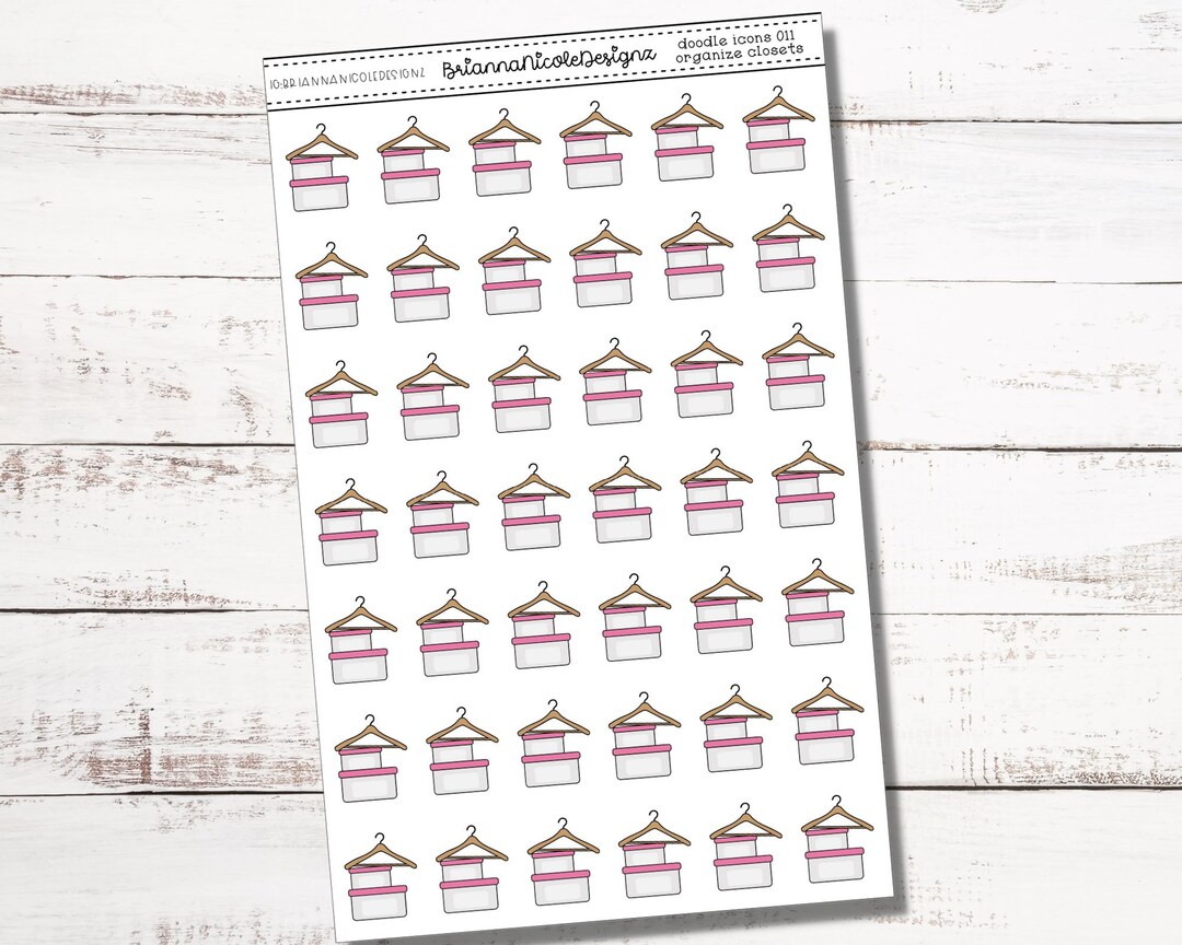 Doodle Icon 011 Organize Closets | Planner Stickers - Etsy