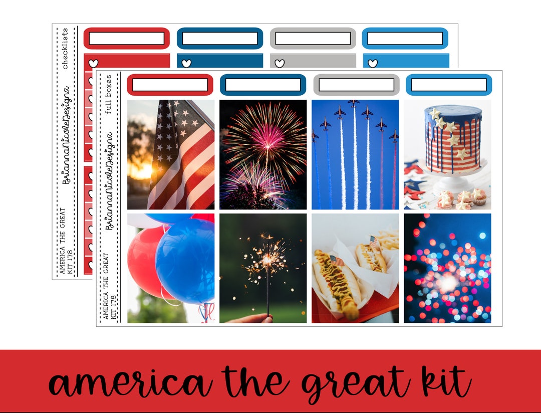America the Great Kit 178 Weekly Planner Sticker Kit - Etsy