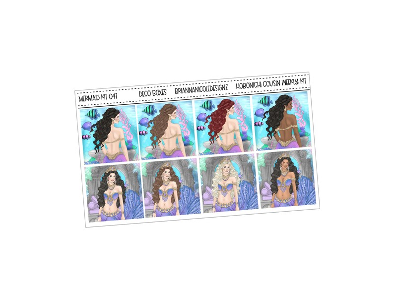 KIT 047 Mermaid Hobonichi Cousin Weekly Kit | Hobonichi Cousin Stickers ...