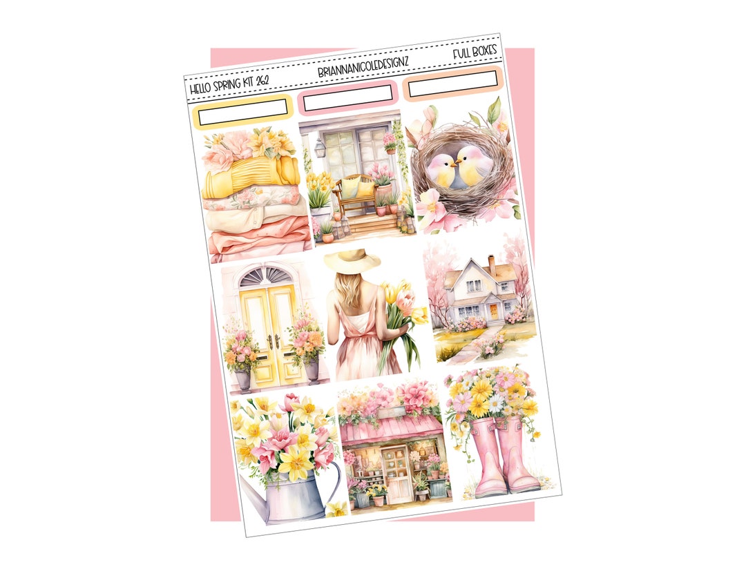 KIT 262 Hello Spring | Planner Stickers| Spring Sticker Kits - Etsy