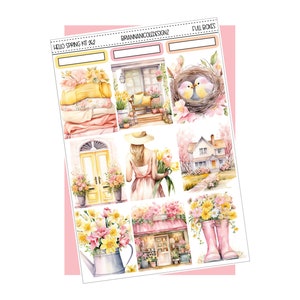 KIT 262 Hello spring | planner stickers| Spring sticker kits