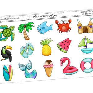 hs132 Tropical summer| planner stickers