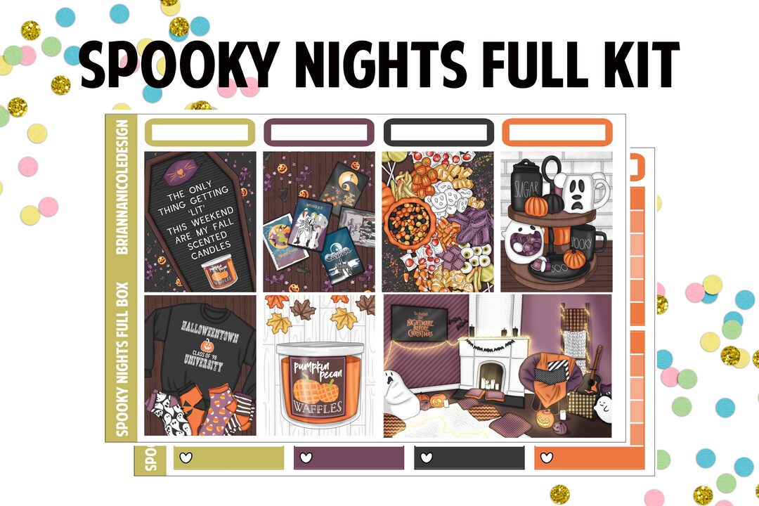 Spooky Nights Kit Weekly Planner Sticker Kit - Etsy