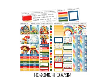 KIT 025 Rainy day hobonichi cousin weekly kit | Hobonichi cousin stickers