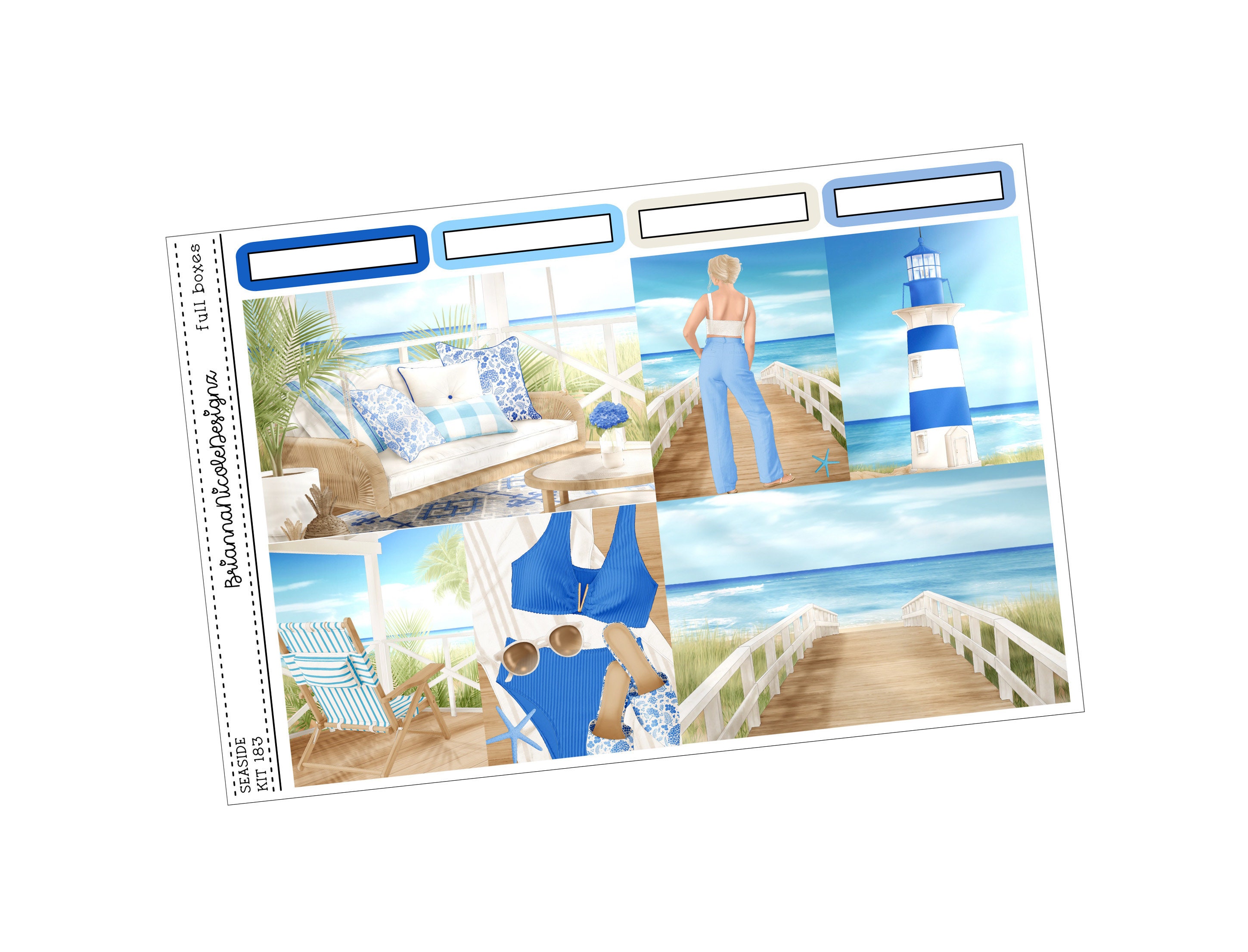 KIT 183 Seaside | Weekly Planner Sticker Kit - Etsy