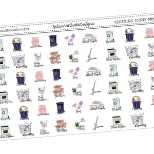 Cleaning icons mini | planner stickers