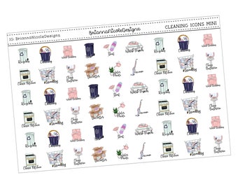 Cleaning icons mini | planner stickers