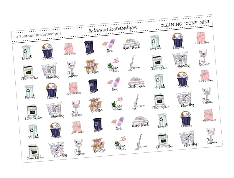 Cleaning icons mini planner stickers image 1
