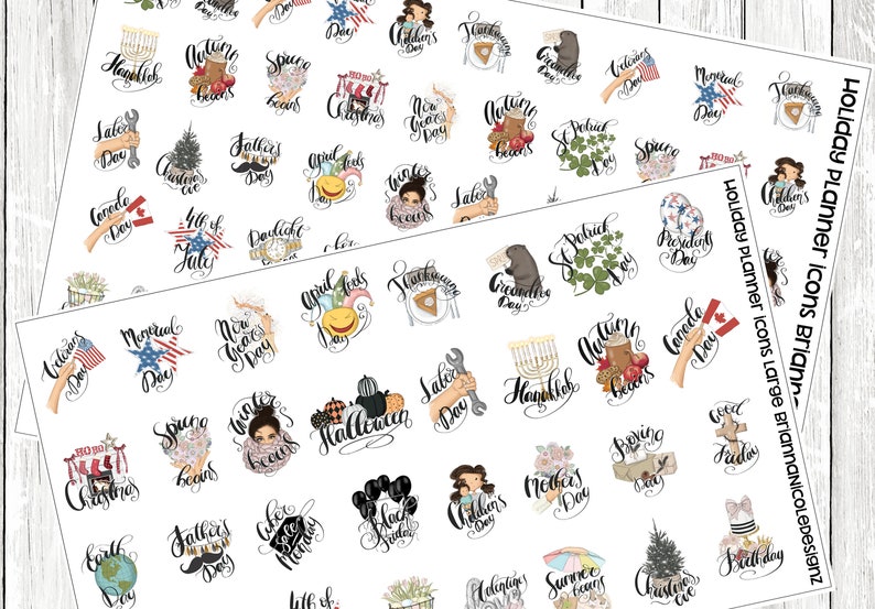 Holiday planner icons planner stickers image 1