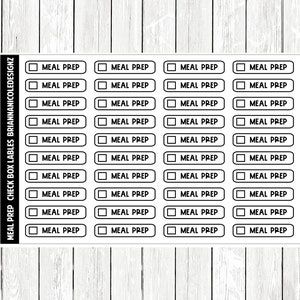 Meal prep checkbox labels | planner stickers