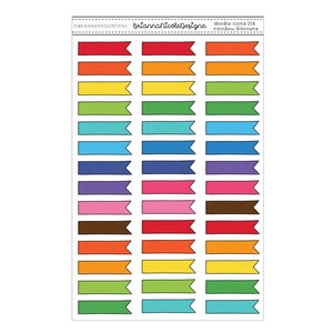 doodle icons 014 rainbow banners | planner stickers