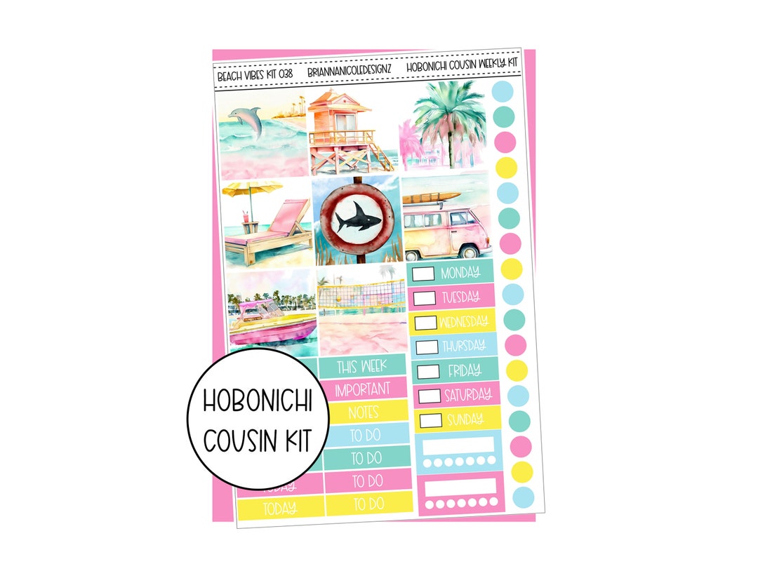 KIT 038 Beach Vibes Hobonichi Cousin Weekly Kit | Hobonichi Cousin ...