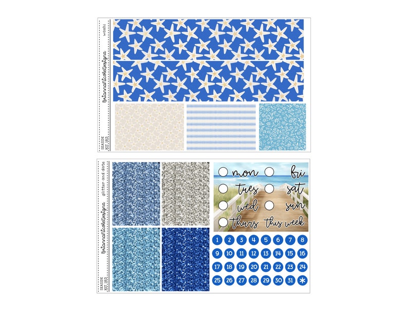 KIT 183 Seaside | Weekly Planner Sticker Kit - Etsy