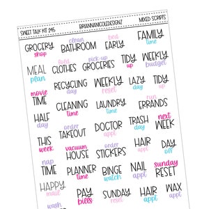 KIT 245 Sweet talk mixed scripts | Planner stickers