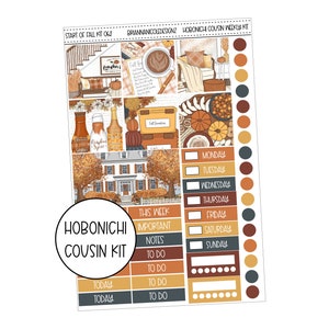 KIT 062 Début automne | Stickers cousin Hobonichi | Stickers pour agenda d'automne | Stickers automne
