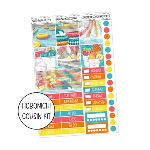 KIT 044 waterpark summer hobonichi cousin weekly kit | Hobonichi cousin stickers