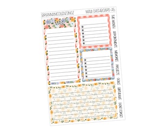 May dashboard layout a5 hobonichi cousin | planner stickers