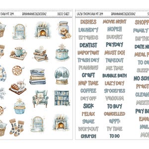 Kit 324 Lazy Snow Day | Winter Planner Stickers - Etsy