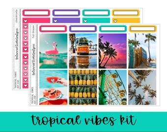 NEW! - Weekly Sticker Kit - Tropical Paradise - Summer - Planner ...