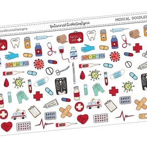 Medical doodles | planner stickers