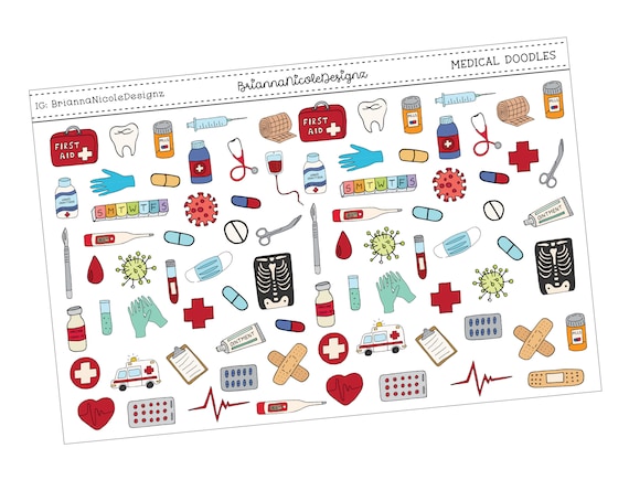 Medical doodles | planner stickers
