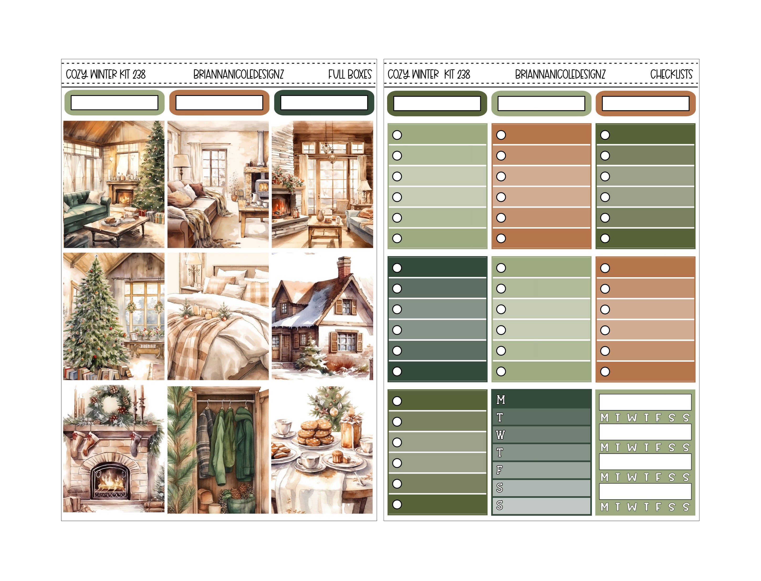 KIT 238 Cozy Winter | Weekly Planner Sticker Kit - Etsy