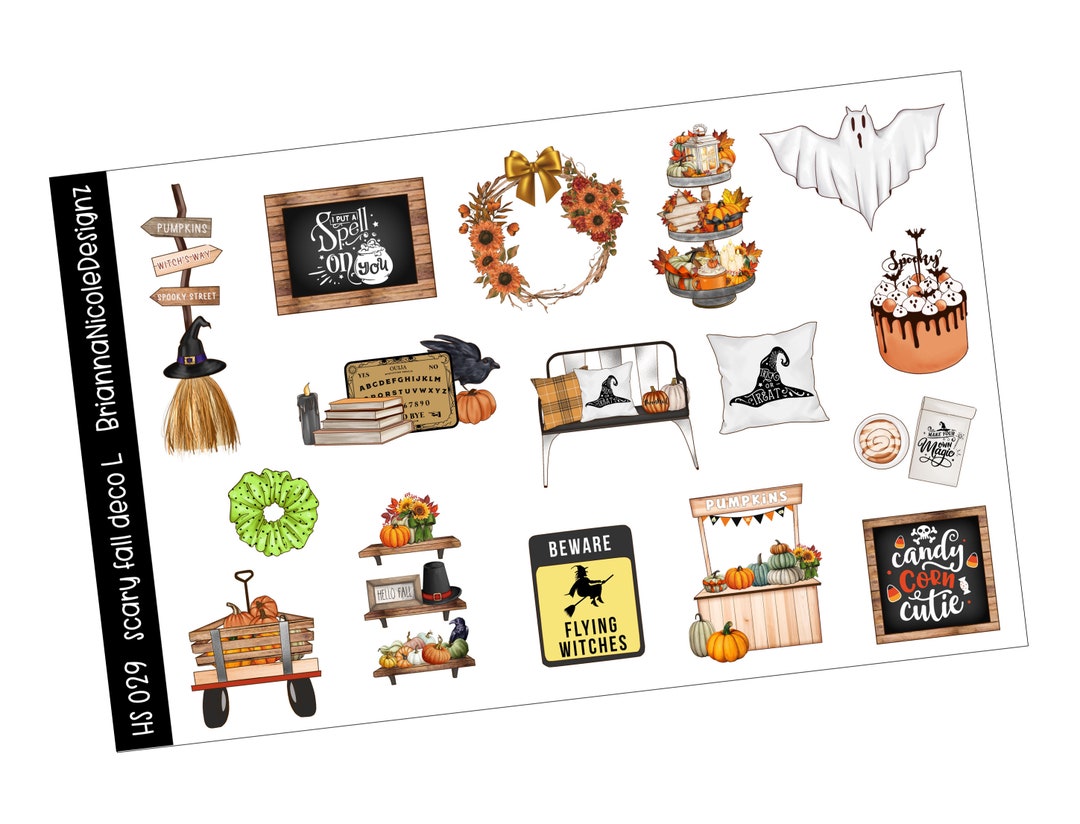 HS029 Scary Fall Deco Large | Halloween Planner Stickers| Spooky ...