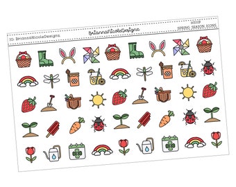 hs119 Spring season icons | planner stickers