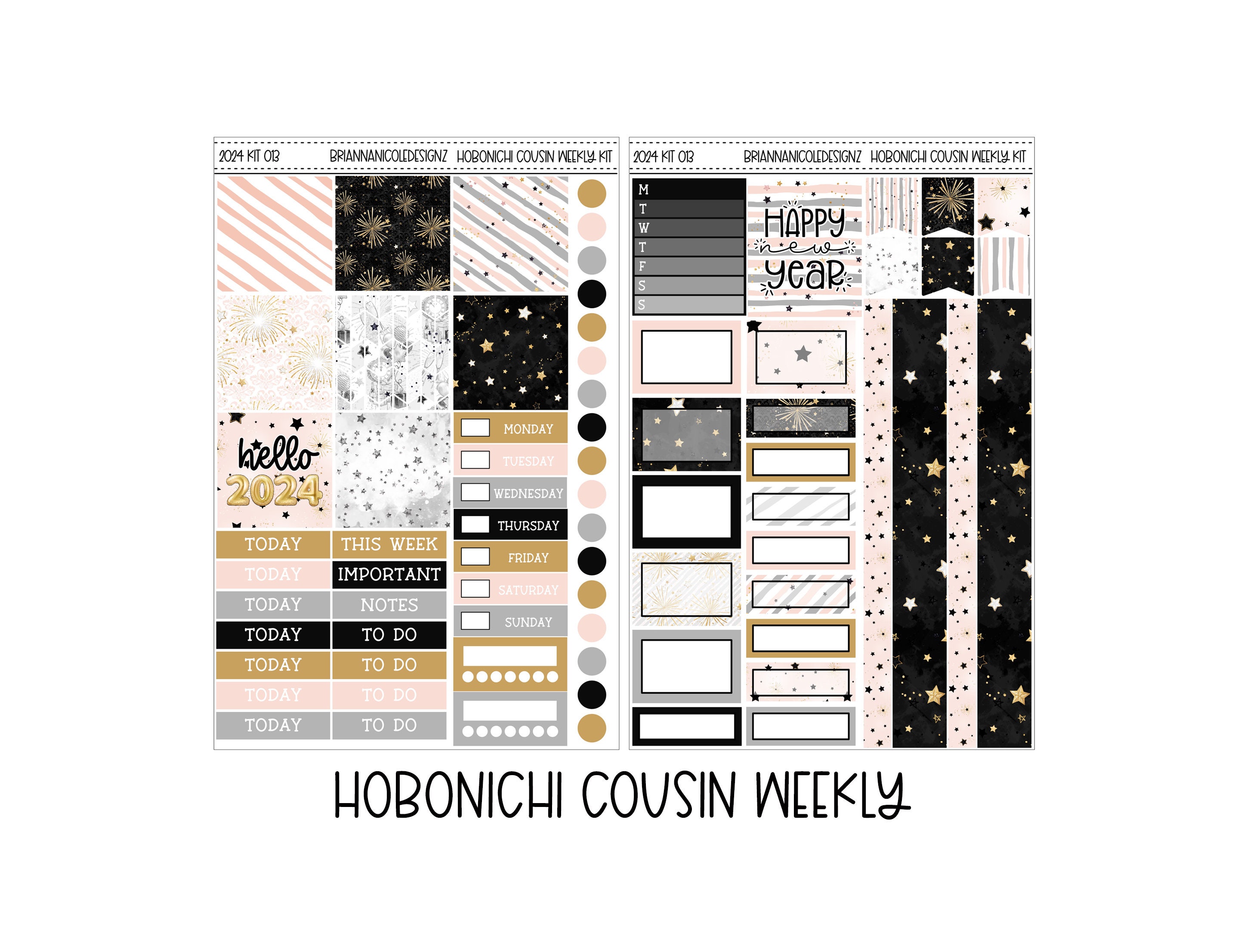 2024 Hobonichi Cousin Yearly Overview Sticker Kit – Shine Sticker Studio