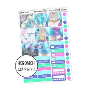 KIT 047 Mermaid Hobonichi Cousin Weekly Kit | Hobonichi Cousin Stickers ...