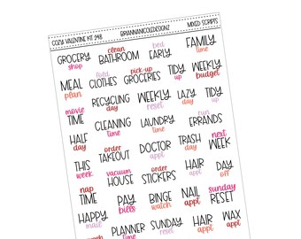 KIT 248 cozy valentine mixed scripts | planner stickers