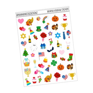 Yearly holiday | planner stickers