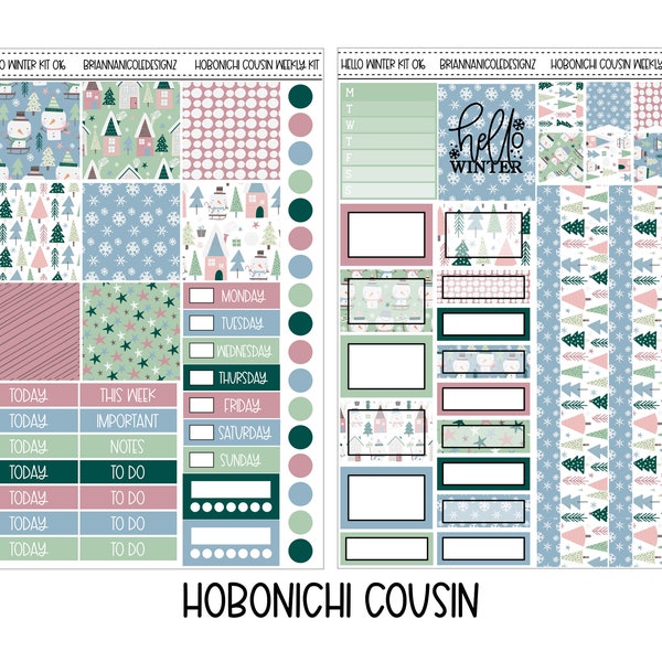 KIT 016 Hello winter Hobonichi cousin weekly | Hobonichi cousin stickers