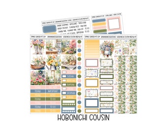 KIT 034 Spring garden hobonichi cousin weekly kit | Hobonichi cousin stickers