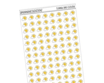 Sunny and cloudy | planner stickers