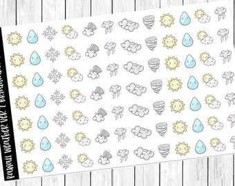 Kawaii weather version 2 | planner stickers