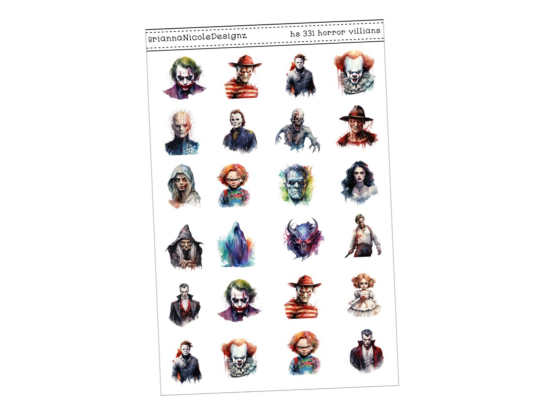 HS331 Horror Villians | Halloween Planner Stickers | Ghosts| Spooky ...