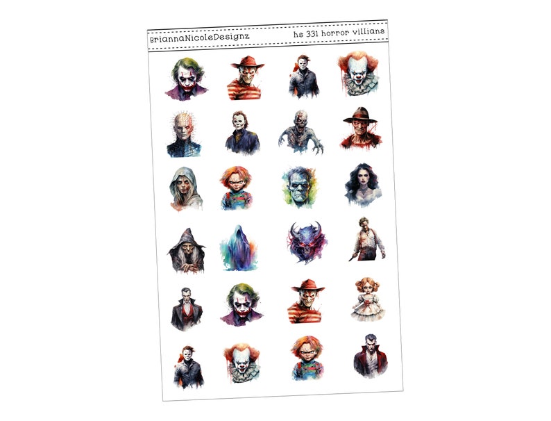 HS331 Horror Villians Halloween Planner Stickers Ghosts Spooky Planner ...