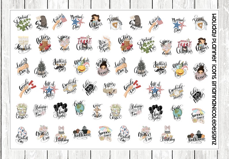 Holiday planner icons planner stickers image 2