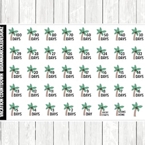 Vacation countdown | planner stickers