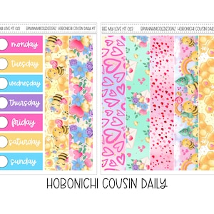 KIT 023 Bee my love Hobonichi cousin Daily | Hobonichi cousin planner stickers