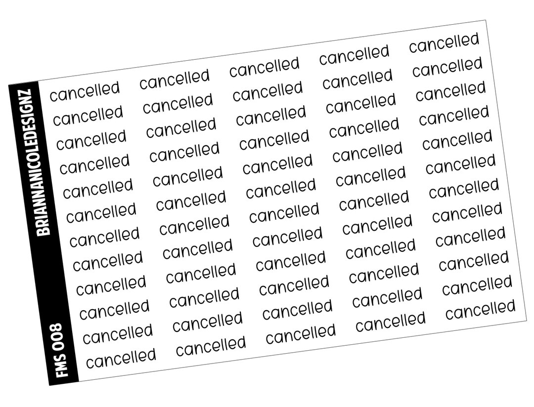 Canceled Script FMS008 Cancelled Script | Planner Stickers - Etsy