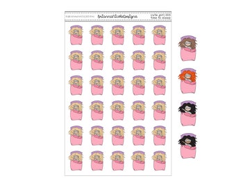 Cute girl 005 Time to sleep | planner stickers