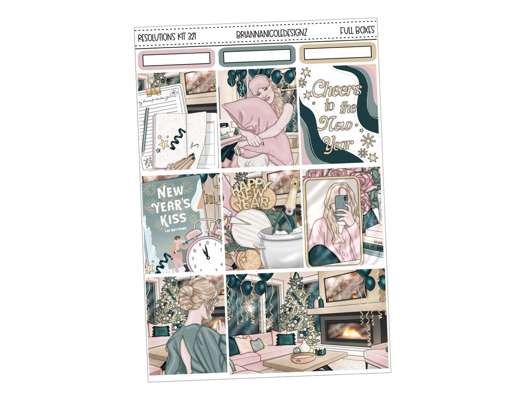 KIT 321 Resolutions | New Years Sticker Kit | Winter Planner Stickers ...