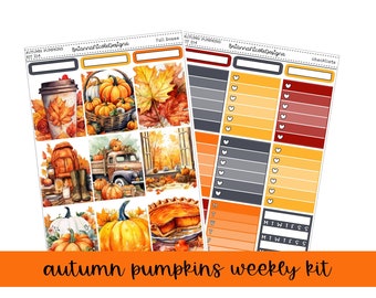 KIT 214 Autumn pumpkins | weekly planner sticker kit