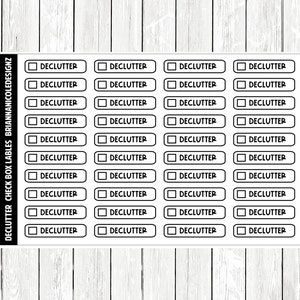Declutter checkbox labels | planner stickers
