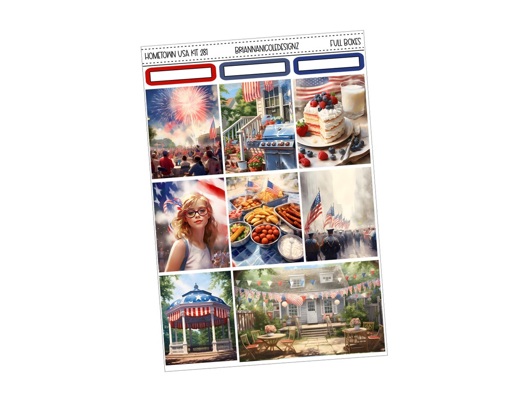 KIT 281 Hometown Usa | Summer Planner Stickers - Etsy