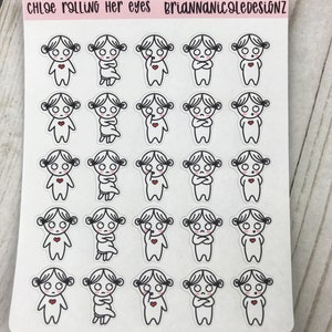 Chloe rolling her eyes | planner stickers