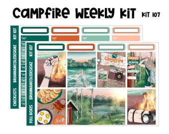 KIT 107 campfire | weekly planner sticker kit